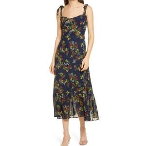 Reformation Nikita Midi-Dress in Navy and Floral Size 8